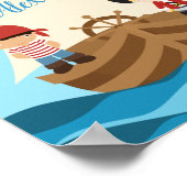 Poster Cute Pirate Boys & A Big Ship Nom Personnalisé (Coin)