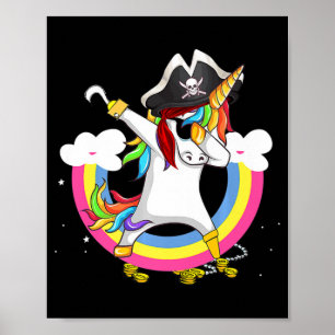 Poster Cute Pirate Magique Unicorne Amusant Awesome Hallo