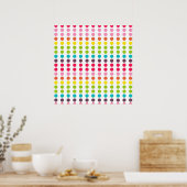 Poster Cute Pois de couleur arc-en-ciel (Cuisine)
