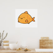Poster Cute poisson orange Kawaii (Cuisine)
