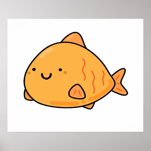 Poster Cute poisson orange Kawaii (Devant)
