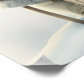 Poster Cute Polar Bear Ski Casquette et Scarf Nursery Art (Coin)