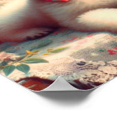 Poster Cute Poodle peinture Vintage (Coin)