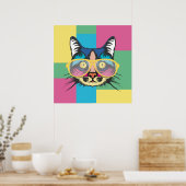 Poster Cute Pop Art Chat (Cuisine)