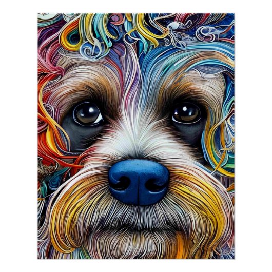 Poster Cute Pop Art Terrier (Devant)