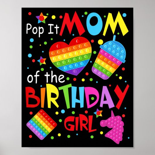 Poster Cute Pop It Maman Du Jouet Fidget Fille Anniversai (Devant)