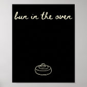 Poster Cute Pregnancy Reveal Announcement Tee, Bun In The (Devant)