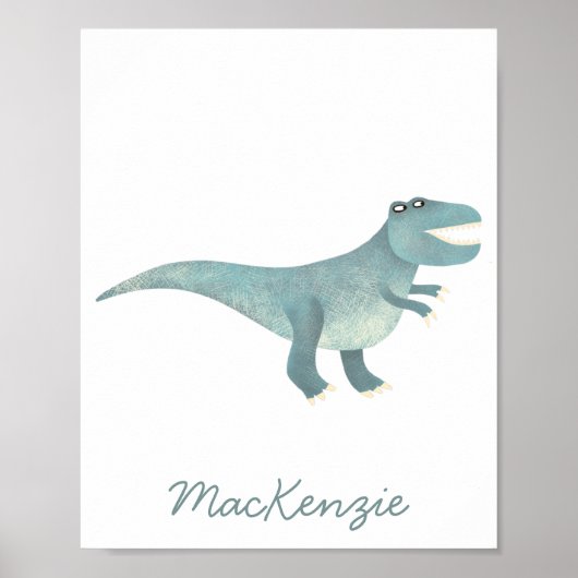 Poster Cute préhistorique T-Rex Dinosaur Personnalisé (Devant)