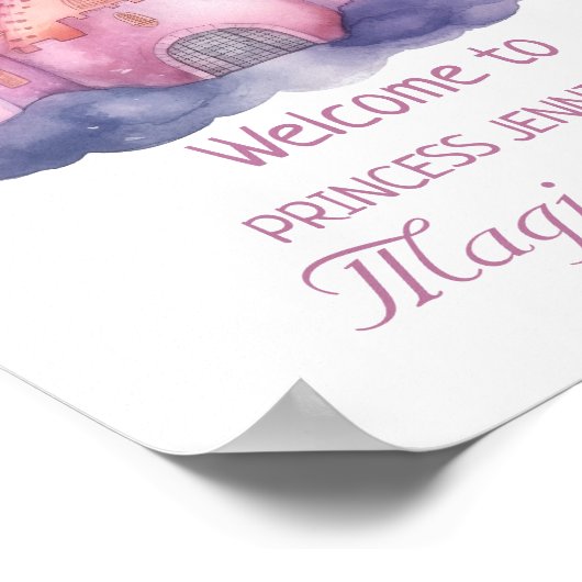 Poster Cute Princess Castle Girl Birthday Party (Coin)