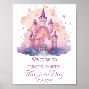 Poster Cute Princess Castle Girl Birthday Party