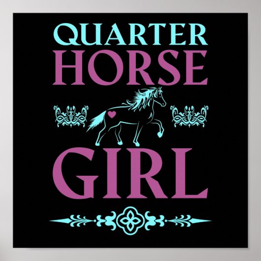 Poster Cute Quarter Horse Girl (Devant)