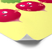 Poster Cute radishes singing trio cartoon vegetables (Coin)