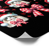 Poster Cute Ragdoll Chat Rouge Plaid Coquette Bow Noël (Coin)