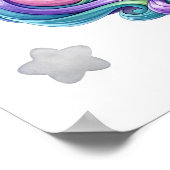 Poster Cute Rainbow et Unicorn 5e fête d'anniversaire (Coin)