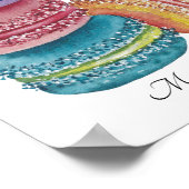 Poster Cute Rainbow Macaroons In Watercolor (Coin)