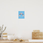 Poster Cute Rainbow Unicorn Nom personnalisé (Cuisine)