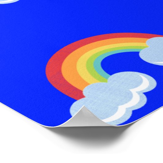 Poster Cute Rainbow with Clouds Pattern (Coin)