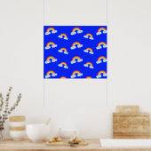 Poster Cute Rainbow with Clouds Pattern (Cuisine)