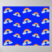 Poster Cute Rainbow with Clouds Pattern (Devant)
