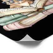 Poster Cute Reading Bunny Gles Livres Bookworm Reader Tea (Coin)