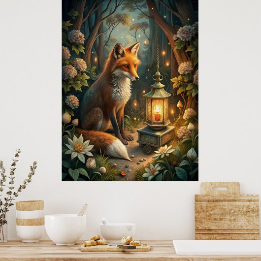 Poster Cute Red Fox (Cuisine)