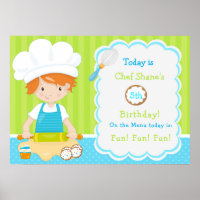 Cute Red Hair Boy Baking Anniversaire