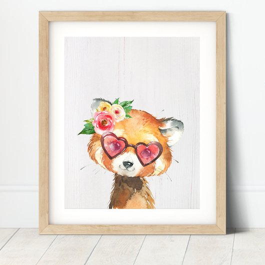 Poster Cute Red Panda Nursery Art Print