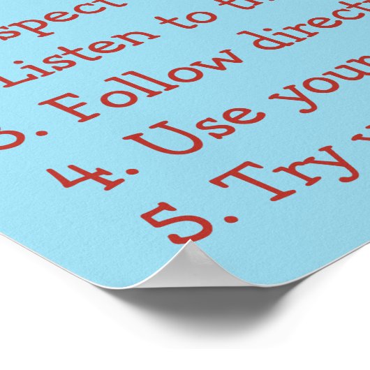 Poster Cute Red School Building Custom Classroom Rules (Coin)