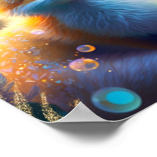 Poster Cute Renard mystique dans la forêt enchantée Perso (Coin)