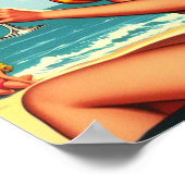 Poster Cute Retro Bikini Girl (Coin)