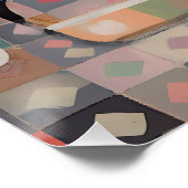 Poster Cute Retro Chats noirs dans la salle de bain bleu  (Coin)