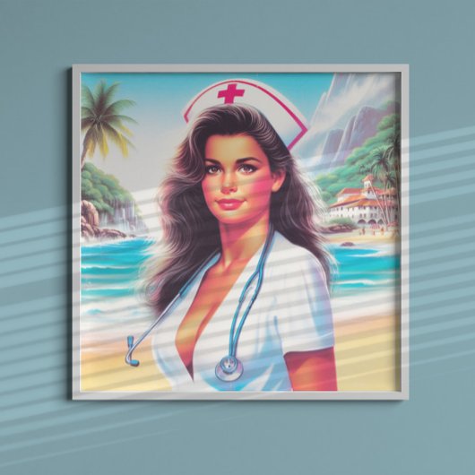 Poster Cute Retro Nurse
