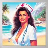 Poster Cute Retro Nurse (Devant)