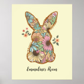Poster Cute Retro Rabbit Design Salle Enfants (Devant)