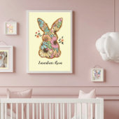 Poster Cute Retro Rabbit Design Salle Enfants
