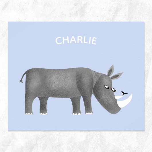Poster Cute Rhinoceros Personnalisé