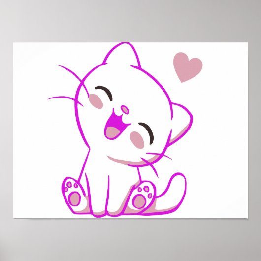 Poster CUTE RIRE PETITE CUISINE Fuchsia (Devant)
