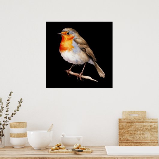 Poster Cute Robin (Cuisine)