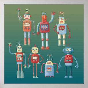 Poster Cute Robots
