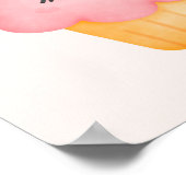 Poster Cute rose Cupcake Unicorn avec Rose (Coin)