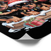 Poster Cute Rottweiler Noël Pupes Amoureux de les chiens (Coin)