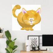 Poster Cute Round Ginger Tabby Cat (Bureau à domicile)