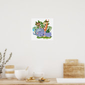 Poster Cute Safari Animals (Cuisine)
