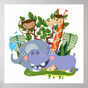 Poster Cute Safari Animals
