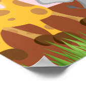 Poster Cute Safari Jungle Animaux Anniversaire (Coin)