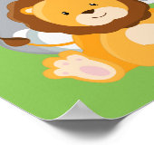 Poster Cute Safari Jungle Animaux Anniversaire (Coin)