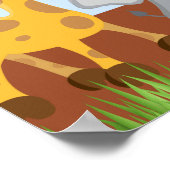 Poster Cute Safari Jungle Animaux garçon Baby shower bann (Coin)