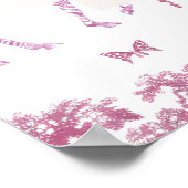 Poster Cute Safari Toile de Jouy | Boisson Baby shower ro (Coin)