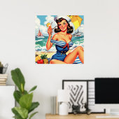 Poster Cute Sailor Pin up (Bureau à domicile)