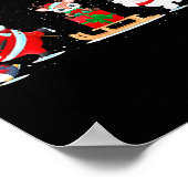 Poster Cute Santa Claus Ice Skating With Friends - Family (Coin)